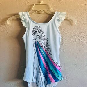 NWOT Frozen Elsa Girls' Swimsuit - Blue and Pink